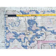 Load image into Gallery viewer, 8&#39;7&quot;x12&#39; Beige Hand Knotted Worn Wool, Cropped Thin, Distressed Look Vintage Persian Kerman Oriental Rug FWR487494