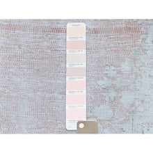 Load image into Gallery viewer, 9&#39;4&quot;x13&#39;1&quot; Faded Pink Hand Knotted Worn Wool, Cropped Thin, Distressed Look Old Persian Kerman Oriental Rug FWR487506