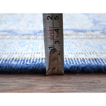 Load image into Gallery viewer, 10&#39;x13&#39; Denim Blue Vintage Persian Kerman Hand Knotted Sheared Low Worn Wool Distressed Look Oriental Rug FWR487518