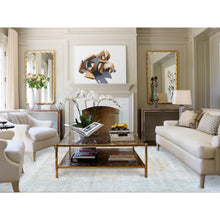 Load image into Gallery viewer, 9&#39;7&quot;x12&#39;8&quot; Beige Vintage Persian Kerman Worn Wool, Sheared Low, Hand Knotted Distressed Look Oriental Rug FWR487536
