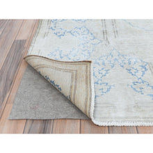 Load image into Gallery viewer, 9&#39;7&quot;x12&#39;8&quot; Beige Vintage Persian Kerman Worn Wool, Sheared Low, Hand Knotted Distressed Look Oriental Rug FWR487536