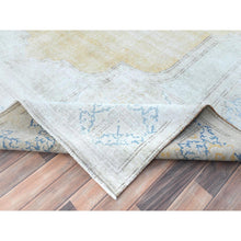Load image into Gallery viewer, 9&#39;7&quot;x12&#39;8&quot; Beige Vintage Persian Kerman Worn Wool, Sheared Low, Hand Knotted Distressed Look Oriental Rug FWR487536
