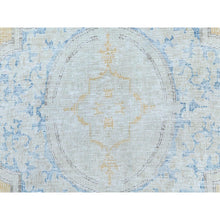 Load image into Gallery viewer, 9&#39;7&quot;x12&#39;8&quot; Beige Vintage Persian Kerman Worn Wool, Sheared Low, Hand Knotted Distressed Look Oriental Rug FWR487536