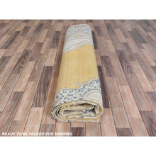 Load image into Gallery viewer, 9&#39;7&quot;x12&#39;8&quot; Beige Vintage Persian Kerman Worn Wool, Sheared Low, Hand Knotted Distressed Look Oriental Rug FWR487536