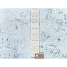 Load image into Gallery viewer, 9&#39;6&quot;x12&#39;6&quot; Ivory Semi Antique Persian Kerman, Distressed Look, Hand Knotted Cropped Thin, Worn Wool Oriental Rug FWR487554