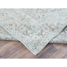 Load image into Gallery viewer, 7&#39;6&quot;x10&#39;10&quot; Beige Vintage Persian Kerman Hand Knotted Worn Wool Sheared Low Shabby Chic Distressed Look Oriental Rug FWR487602