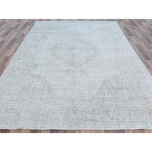 Load image into Gallery viewer, 7&#39;1&quot;x10&#39;8&quot; Beige Vintage Persian Tabriz Hand Knotted Worn Wool, Sheared Low, Distressed Look Shabby Chic Oriental Rug FWR487686