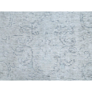 7'1"x10'8" Beige Vintage Persian Tabriz Hand Knotted Worn Wool, Sheared Low, Distressed Look Shabby Chic Oriental Rug FWR487686