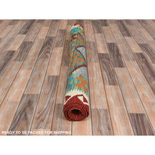 Load image into Gallery viewer, 4&#39;1&quot;x6&#39;2&quot; Colorful, Afghan Kilim with Geometric Design, Hand Woven, Reversible, Vegetable Dyes, Flat Weave, Pure Wool Oriental Rug FWR488286
