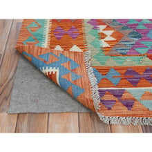 Load image into Gallery viewer, 5&#39;x6&#39;3&quot; Colorful, Afghan Kilim with Geometric Design, Hand Woven, Veggie Dyes, Flat Weave, Reversible, Vibrant Wool Oriental Rug FWR488352
