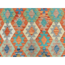 Load image into Gallery viewer, 10&#39;4&quot;x16&#39;1&quot; Colorful, Hand Woven Afghan Kilim with Geometric Design, Flat Weave Veggie Dyes Organic Wool, Reversible Oversized Oriental Rug FWR489558