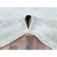 Load image into Gallery viewer, 9&#39;7&quot;x12&#39;6&quot; Ivory Vintage Persian Kerman Hand Knotted Cropped Thin, Worn Wool Distressed Look Shabby Chic Oriental Rug FWR489744
