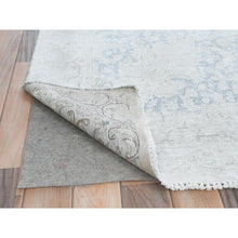 Load image into Gallery viewer, 9&#39;7&quot;x12&#39;10&quot; Ivory Hand Knotted, Sheared Low, Vintage Persian Kerman, Worn Wool, Shabby Chic, Distressed Look, Oriental Rug FWR489750