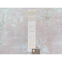 Load image into Gallery viewer, 9&#39;10&quot;x12&#39;7&quot; Faded Pink Hand Knotted Cropped Thin, Worn Wool Shabby Chic Distressed Look Vintage Persian Kerman Oriental Rug FWR489762