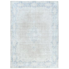 Load image into Gallery viewer, 9&#39;7&quot;x13&#39;2&quot; Beige Vintage Persian Kerman Shabby Chic, Sheared Low, Worn Wool Distressed Look Hand Knotted Oriental Rug FWR489768