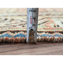 Load image into Gallery viewer, 3&#39;2&quot;x9&#39;4&quot; Light Red, Sheared Low, Vintage Persian Serab with Small Boteh Repetitive Design, Hand Knotted, Distressed, Pure Wool Wide Runner Oriental Rug FWR489876
