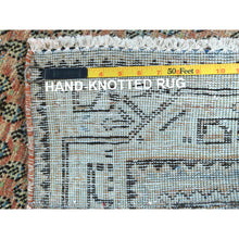 Load image into Gallery viewer, 3&#39;2&quot;x9&#39;4&quot; Light Red, Sheared Low, Vintage Persian Serab with Small Boteh Repetitive Design, Hand Knotted, Distressed, Pure Wool Wide Runner Oriental Rug FWR489876