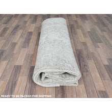Load image into Gallery viewer, 9&#39;3&quot;x13&#39; Ivory, Vintage Persian Tabriz Cropped Thin Distressed Look, Shabby Chic Worn Wool Hand Knotted, Oriental Rug FWR490128