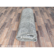 Load image into Gallery viewer, 7&#39;7&quot;x10&#39;10&quot; Cream, Vintage Persian Tabriz Sheared Low Distressed Look, Shabby Chic Worn Wool Hand Knotted, Oriental Rug FWR490278