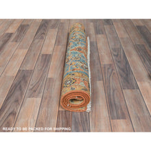 Load image into Gallery viewer, 3&#39;x4&#39;10&quot; Burnt Orange Hand Knotted Pure Wool Natural Dyes, Afghan Peshawar with Bakshaish Design Oriental Rug FWR490368