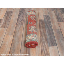 Load image into Gallery viewer, 2&#39;x3&#39;3&quot; Brick Red, Special Kazak with Geometric Medallion Design, Natural Dyes, Organic Wool, Hand Knotted Oriental Rug FWR490632
