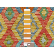 Load image into Gallery viewer, 10&#39;x16&#39; Colorful, Hand Woven Afghan Kilim with Geometric Design, Flat Weave Veggie Dyes Vibrant Wool, Reversible Oversized Oriental Rug FWR490692
