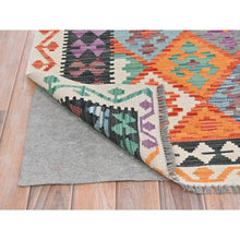 Load image into Gallery viewer, 8&#39;2&quot;x11&#39; Colorful, Veggie Dyes Pure Wool Hand Woven, Afghan Kilim with Geometric Elements Flat Weave, Reversible Oriental Rug FWR490854
