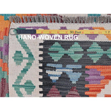Load image into Gallery viewer, 8&#39;2&quot;x11&#39; Colorful, Veggie Dyes Pure Wool Hand Woven, Afghan Kilim with Geometric Elements Flat Weave, Reversible Oriental Rug FWR490854