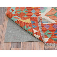Load image into Gallery viewer, 10&#39;x16&#39;5&quot; Colorful, Veggie Dyes Pure Wool Hand Woven, Afghan Kilim with Geometric Elements Flat Weave, Reversible Oversized Oriental Rug FWR490926