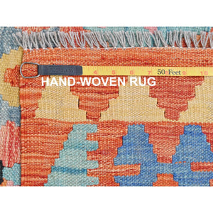 9'10"x16'1" Colorful, Veggie Dyes Shiny Wool Hand Woven, Afghan Kilim with Geometric Pattern Flat Weave, Reversible Oversized Oriental Rug FWR490938