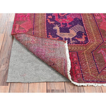Load image into Gallery viewer, 2&#39;9&quot;x9&#39;2&quot; Hazelnut Brown with Pink &amp; Purple, Northwest Persian, Peacock Design, Clean, Worn Down, Hand Knotted, Pure Wool, Runner Oriental Rug FWR491154