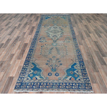 Load image into Gallery viewer, 3&#39;8&quot;x11&#39; Light Coral, Bohemian, Vintage Persian Lilahan with a Distinct Abrash, Hand Knotted Pure Wool, Distressed, Clean Wide Runner Oriental Rug FWR491184