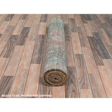 Load image into Gallery viewer, 3&#39;5&quot;x11&#39;6&quot; Light Coral with Touches of Brown, Vintage Persian Bibikabad, Hand Knotted Pure Wool, Clean, Sheared Low Wide Runner Oriental Rug FWR491256