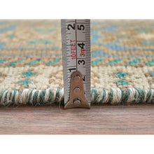 Load image into Gallery viewer, 3&#39;6&quot;x9&#39;10&quot; Honey Brown, Bohemian Vintage Persian Serab with Small Repetitive Tree Design, Sheared Low, Hand Knotted Pure Wool, Clean, Wide Runner Oriental Rug FWR491286