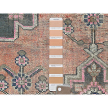 Load image into Gallery viewer, 3&#39;10&quot;x7&#39;8&quot; Light Coral with Touches of Chocolate Brown, Vintage Persian Bakhtiar, Clean, Hand Knotted Pure Wool, Distressed Oriental Rug FWR491346