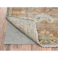 Load image into Gallery viewer, 3&#39;x10&#39;1&quot; Taupe, Worn Down, Bohemian Vintage Persian Lilahan, Hand Knotted, Pure Wool, Professionally Cleaned Wide Runner Oriental Rug FWR491376