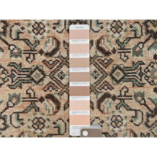 Load image into Gallery viewer, 3&#39;4&quot;x9&#39;9&quot; Beige, Bohemian Vintage Persian Hamadan with Fish Mahi Design, Professionally Cleaned, Pure Wool, Hand Knotted, Cropped Thin Wide Runner Oriental Rug FWR491400