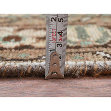 Load image into Gallery viewer, 3&#39;4&quot;x9&#39;9&quot; Beige, Bohemian Vintage Persian Hamadan with Fish Mahi Design, Professionally Cleaned, Pure Wool, Hand Knotted, Cropped Thin Wide Runner Oriental Rug FWR491400