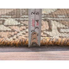Load image into Gallery viewer, 3&#39;x9&#39;7&quot; Beige with Chocolate Brown, Vintage Persian Malayer, Professionally Cleaned, Pure Wool, Hand Knotted, Cropped Thin Wide Runner Oriental Rug FWR491442