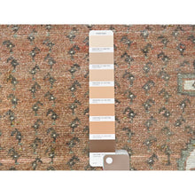 Load image into Gallery viewer, 3&#39;5&quot;x5&#39;8&quot; Honey Brown, Vintage Persian Hamadan with Small Repetitive Boteh Design and Center Medallion, Hand Knotted, Pure Wool, Cropped Thin, Clean Oriental Rug FWR491544