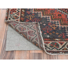 Load image into Gallery viewer, 3&#39;10&quot;x5&#39;6&quot; Rust Red, Vintage Persian Shiraz with Birds and Animal Figurines, Pure Wool Hand Knotted, Clean, Sheared Low Oriental Rug FWR491562