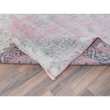 Load image into Gallery viewer, 8&#39;5&quot;x11&#39;9&quot; Soft Pink, Vintage Persian Kerman, Sheared Low Distressed Look, Worn Wool Hand Knotted, Oriental Rug FWR491580