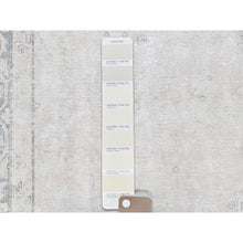 Load image into Gallery viewer, 6&#39;4&quot;x9&#39;3&quot; Ivory, Distressed Look Worn Wool Hand Knotted, Vintage Persian Kerman Sheared Low, Oriental Rug FWR491664