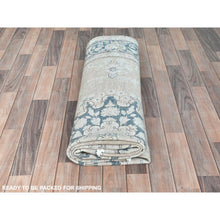 Load image into Gallery viewer, 6&#39;4&quot;x9&#39;3&quot; Ivory, Distressed Look Worn Wool Hand Knotted, Vintage Persian Kerman Sheared Low, Oriental Rug FWR491664