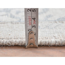 Load image into Gallery viewer, 6&#39;4&quot;x9&#39;3&quot; Ivory, Distressed Look Worn Wool Hand Knotted, Vintage Persian Kerman Sheared Low, Oriental Rug FWR491664