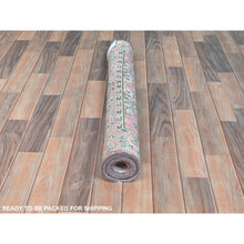Load image into Gallery viewer, 3&#39;7&quot;x5&#39;9&quot; Navy Blue, Hand Knotted Old Persian Kerman, Cropped Thin Distressed Look Worn Wool, Oriental Rug FWR491682