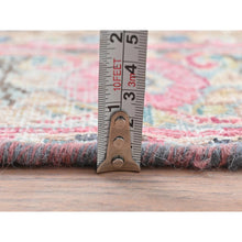 Load image into Gallery viewer, 3&#39;7&quot;x5&#39;9&quot; Navy Blue, Hand Knotted Old Persian Kerman, Cropped Thin Distressed Look Worn Wool, Oriental Rug FWR491682