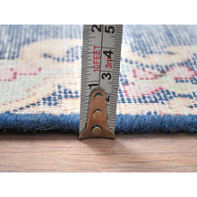 Load image into Gallery viewer, 1&#39;6&quot;x2&#39;1&quot; Navy Blue, Worn Wool Hand Knotted, Vintage Persian Kerman Shabby Chic Sheared Low Distressed Look, Mat Oriental Rug FWR491724