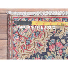 Load image into Gallery viewer, 1&#39;8&quot;x1&#39;8&quot; Colorful, Sheared Low Distressed Look Worn Wool Hand Knotted, Vintage Persian Kerman Shabby Chic, Square Oriental Rug FWR491736