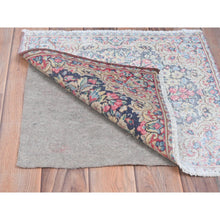 Load image into Gallery viewer, 1&#39;9&quot;x1&#39;9&quot; Colorful, Old Persian Kerman Shabby Chic Cropped Thin, Distressed Look Worn Wool Hand Knotted, Square Oriental Rug FWR491742